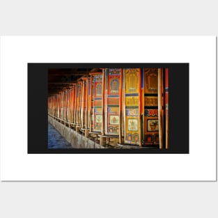 An Alley Of Tibetan Prayer Wheels Posters and Art